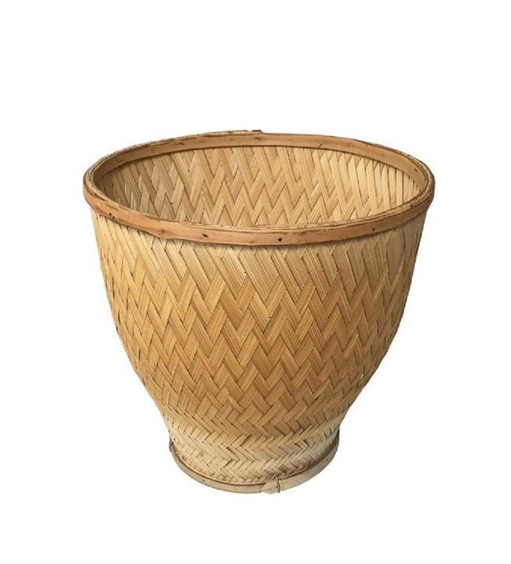 6in Bamboo Basket Sticky Rice Steamer Thai Laos Woven Cookware for