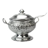 Thai Design Vintage Rice Serving Aluminium Bowl & Ladle