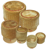 Bamboo Basket for Keep Steamed Sticky Rice Warm (4 Pcs)