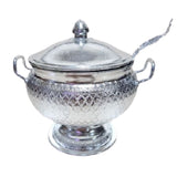 Thai Design Vintage Rice Serving Aluminium Bowl & Ladle