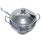 Thai Design Vintage Rice Serving Aluminium Bowl & Ladle