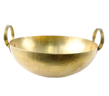 Thai Wok Brass Pan 14 inches Wooden Spatula
