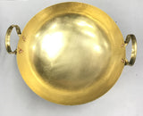 Thai Wok Brass Pan 14 inches Wooden Spatula