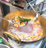 Thai Wok Brass Pan 14 inches Wooden Spatula