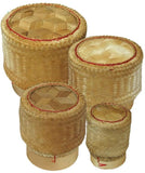 Bamboo Basket for Keep Steamed Sticky Rice Warm (4 Pcs)