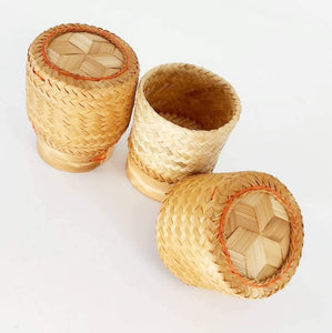 Small Sticky Rice Bamboo Basket (2 Pcs)