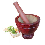 Wooden Mortar and Pestle for Papaya Salad Som Tum Thai kitchen Tool