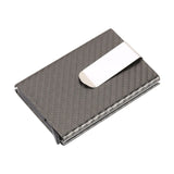 RFID Blocking Metal PU Leather Wallet Auto-Slide ID Card Credit Card Case Money Clip