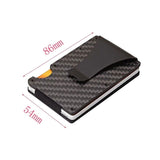 RFID Blocking Metal PU Leather Wallet Auto-Slide ID Card Credit Card Case Money Clip